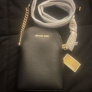 Michael Kors Black and Gold Crossbody Bag